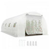 Outsunny Walk-in Tunnel Greenhouse Plant Hot House with Support Rods, White