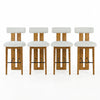 Sophia Indoor Modern Rubberwood Bar Stool Set of 4 with Supportive Backrest,Ivory&Walnut | Sophia – Lot de 4 tabourets de bar modernes d’interieur en bois d’hevea avec dossier de soutien, coloris ivoire et noyer