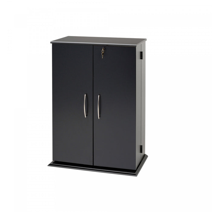 Locking Media Storage Cabinet - Black