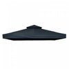 Outsunny 9.8' X 9.8' Square 2-tier Gazebo Canopy Replacement Top Cover Outdoor Garden Sun Shade, Charcoal Grey