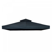 Outsunny 9.8' X 9.8' Square 2-tier Gazebo Canopy Replacement Top Cover Outdoor Garden Sun Shade, Cha