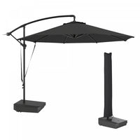 Outsunny 10ft Patio Umbrella W/fillable Base Wind Strap Cover Upf50+grey