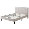 Ibidun Upholstered Platform Bed with Headboard in Beige - Queen Size