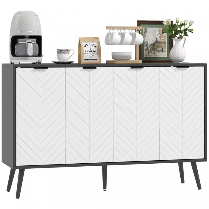 HOMCOM 47\" Sideboard, Buffet Cabinet with Adjustable Shelves, Black