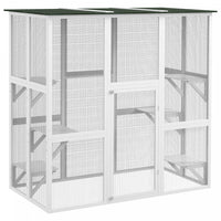 Pawhut Large Outdoor Catio Enclosure, Weatherproof Cat House With Asphalt Roof, Wooden Cat Patio Cag