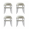 Belle Modern Metal Upholstered Dining Chair in Oatmeal - Set of 4