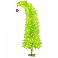 HOMCOM 5ft Prelit Artificial Christmas Tree, Curved Top Xmas Tree, Green