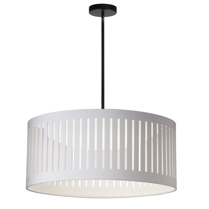 Dainolite Slit Drum LED Pendant 22w Matte Black White Shade Lamp
