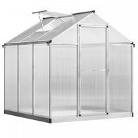 Outsunny 6' X 6' X 6.4' Walk-in Garden Greenhouse Polycarbonate Panels Plants Flower Growth Shed Col