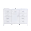 Resina 48 Inch Single Sink Bathroom Vanity with Resin Sink and 6 Drawers, White