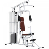 Soozier Multifunction Home Gym Equipment With 100lbs Weight Stack, White