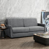 Enzo 73 in. Fabric Italian Sofa Bed with Memory Foam Mattress and Rounded Arms - Dark Grey