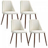HOMCOM Dining Chairs Set of 4, Velvet Accent Chair, Cream White