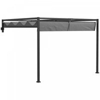 Outsunny 10' X 10' Retractable Pergola Canopy, Lean To Pergola, Wall Mounted Garden Gazebo Outdoor S
