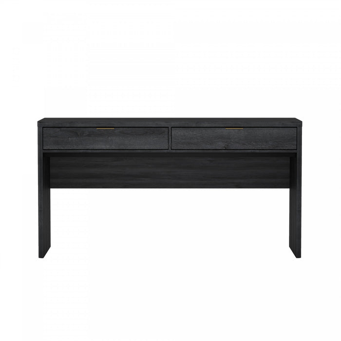 Evelyn Modern 60\" Writing Desk in Charcoal Gray (2-Drawer)
