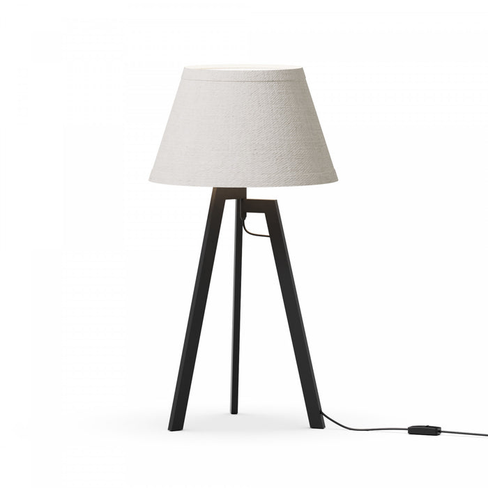 27\" Black Architectural Tripod Table Lamp with Textured Shade