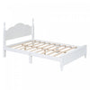 Jessie Retro Style Platform Bed with Wooden Slat Support,Full Size, White Full Bed
