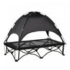 Pawhut Elevated Pet Cot With Removable Canopy Shade Uv Protection Portable Foldable Raised Bed Cot Carry Bag For Large And Medium-sized Dogs Indoor Outdoor Black