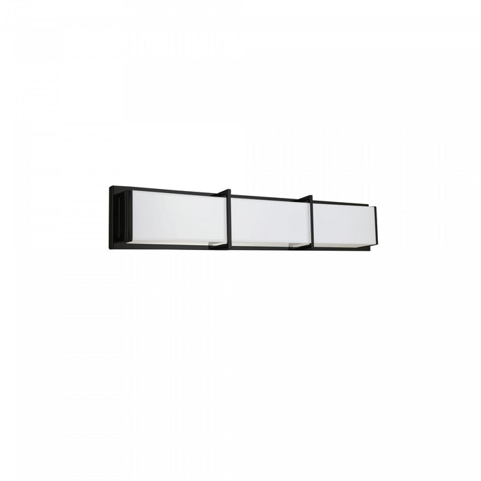 Dainolite Winston Vanity Light 36w Matte Black Light White Acrylic Diffuser Lamp