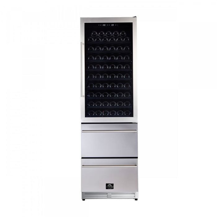 Forno Azienda 24\" Dual Zone Wine Cooler, 15.8 Cu.Ft, 108 Bottles & 100 Cans, Stainless Steel - FWCDR6628-24S Refrigerator