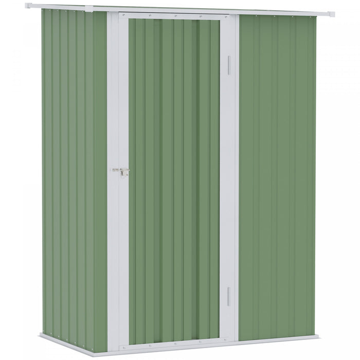 Outsunny Garden Shed, Metal Tool Shed W/ Sloped Roof, Light Green