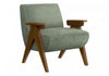 Monarch Specialties - Accent Chair, 31"H, Upholstered, Living Room, Bedroom, Green Fabric, Brown Walnut Wood | Monarch Specialties - Chaise D'Appoint, 31"H, Rembourre, Salon, Chambre A Coucher, Vert, Bois Noyer Brun