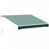 Outsunny 8' x 7' retractable awning, patio awnings, sunshade shelter with 280g/m² Uv & Water-resistant Fabric And Aluminum Frame For Deck, Balcony, Yard, Dark Green