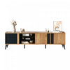 Mason TV Stand with Storage Cabinets and Open Shelving,Natural | Mason meuble TV – meuble avec placards de rangement et etageres ouvertes, finition naturelle