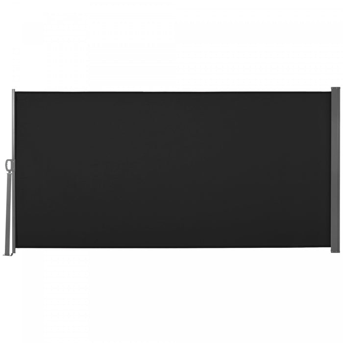 Outsunny 118\" X 63\" Retractable Side Awning Patio Outdoor Folding Privacy Screen With Resistance To Uv Rays & Wind, Black