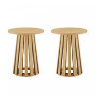 Layla Scandinavian Modern End Table in Light Oak - Set of 2
