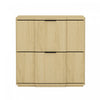 Clive Mid-Century Modern 22\" Nightstand in Natural and Black (2-Drawer)