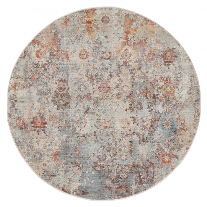 Camellia Traditional 5'0\" x Area Rug in Multi Indoor Area Rug