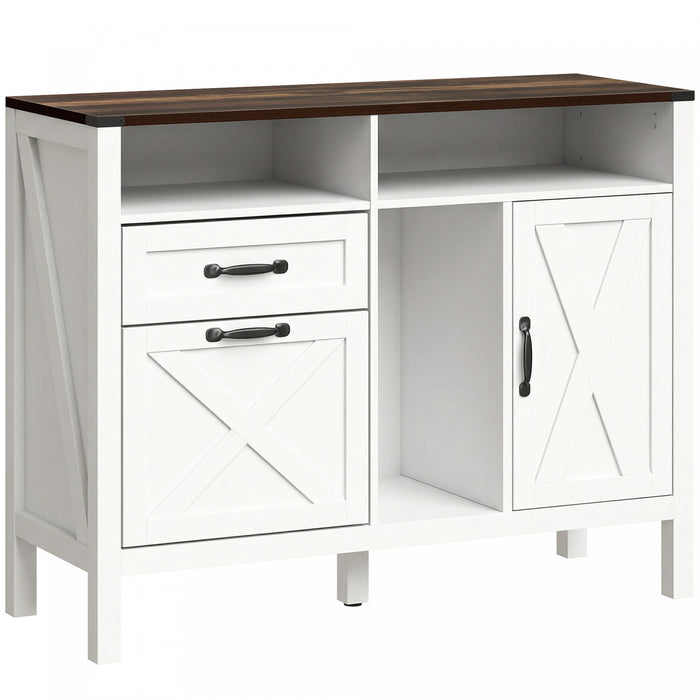 HOMCOM Lateral File Cabinet for Letter and A4 Size Filing Cabinet, White
