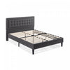 Dachelle Upholstered Platform Bed with Headboard in Dark Grey - King Size