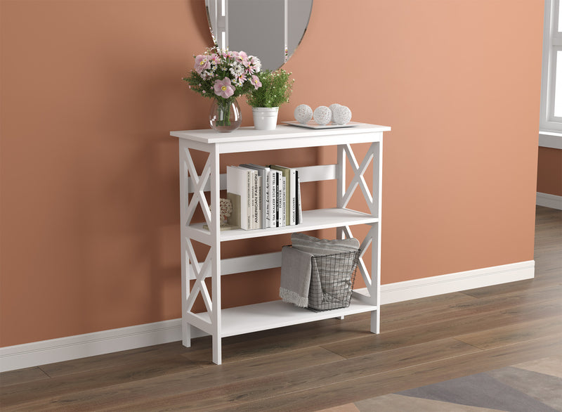 32” Console Table With 2 Storage Shelves - White