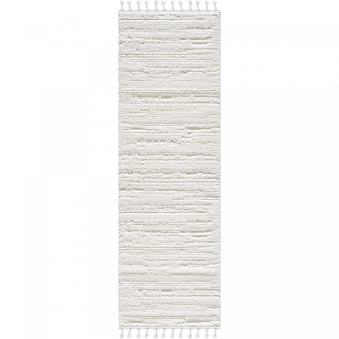 Quinto Cream Waves Shag Area Rug - 2'7\" x 8'