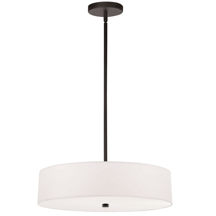 Dainolite Everly 4 Light Pendant Matte Black Finish White Shade Lamp