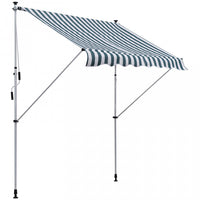 Outsunny 6.6'x5' Manual Retractable Patio Awning Window Door Sun Shade Deck Canopy Shelter Water Res