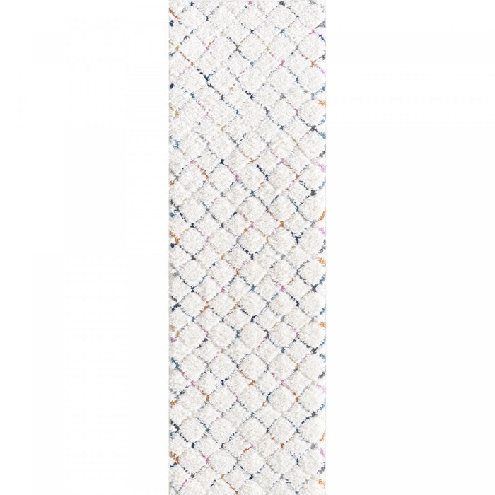 Lola Lattice Shag Area Rug - 2'7\" x 8'