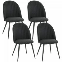 HOMCOM Set of 4 Modern Dining Chairs for Living Room, Black