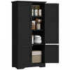 HOMCOM 48\" Kitchen Pantry, Kitchen Storage Cabinet with Shelves, Black