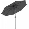 Outsunny 10' X 8' Round Market Umbrella, Patio Umbrella, Grey