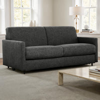 Brix 70 in. Textured Weave Euro Sofa Bed with Memory Foam Mattress - Graphite 
