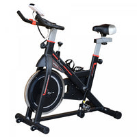 Soozier Upright Stationary Exercise Bike Indoor Cardio Workout Training Bicycle W/ Adjustable Resist
