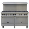 FORNO Commerciale 60 Inch Stainless Steel Gas Range, 10 Burners, 300,000 BTU Total - FCMGR0093-60