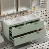 Hugo 48 Inch Modern Wall-Mounted Bathroom Vanity with Drawers, Green | Meuble de salle de bain mural moderne Hugo 48 pouces avec tiroirs, vert