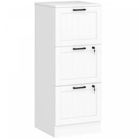 HOMCOM 3 Drawer File Cabinet with Lock Filing Cabinet for A4 Letter White