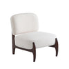 Coco Modern Boucle Lounge Chair with Solid Wood Frame, Beige | Coco Fauteuil de Salon Moderne en Bouclette avec Cadre en Bois Massif, Beige