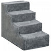 Pawhut Pet Steps Ladder For Cats And Dogs, Pet Stairs, Ladder For Climbing On Bed, Sofa With Removable Cover, Light Grey