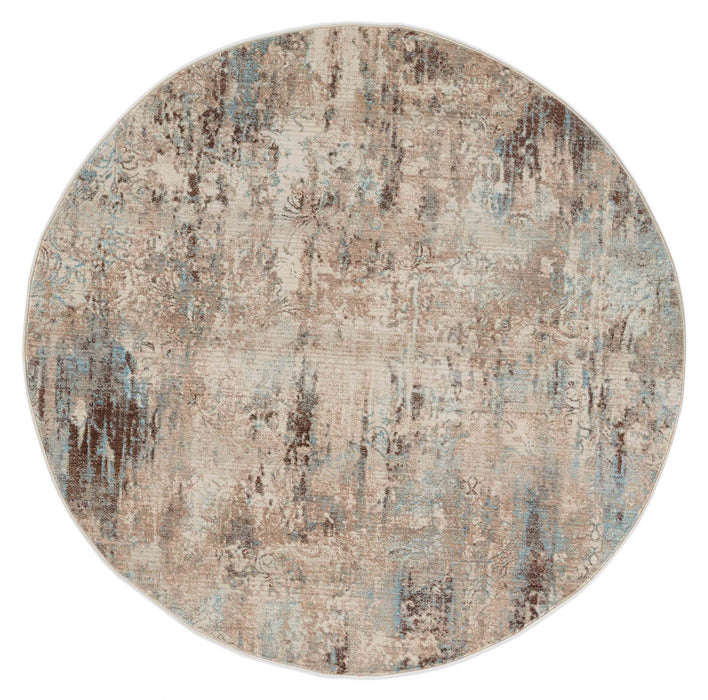 Malia Traditional 5'0\" x 5'0\" Area Rug in Blue Indoor Area Rug